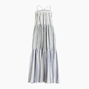 J. Crew Striped Chambray Maxi Dress